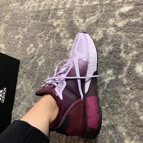 adidas | Shoes | Adidas Zx 2k Boost Purple Tint Maroon Shoes | Poshmark